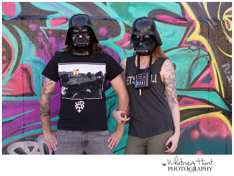 happy star wars day engagement photo