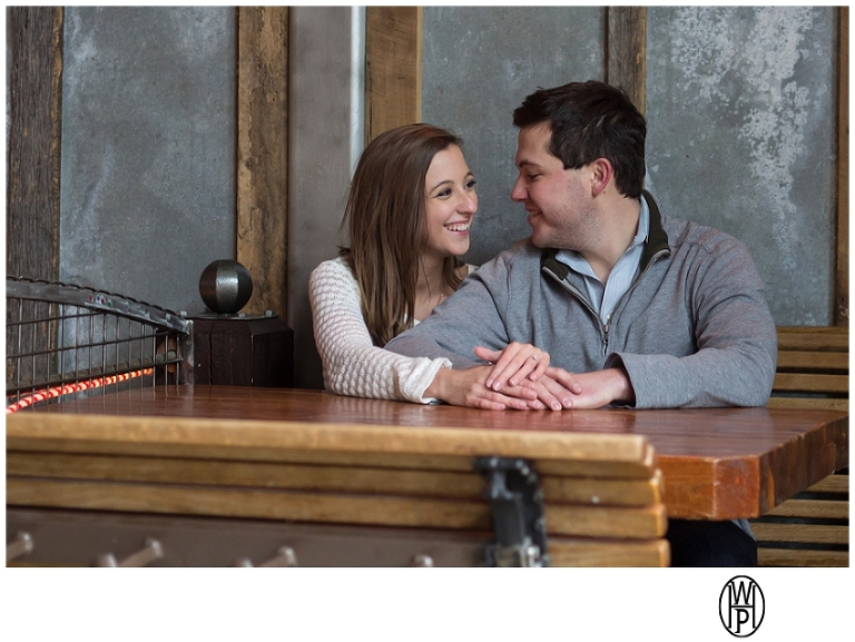 Park City engagement photos inside the No Name Saloon on Main Street