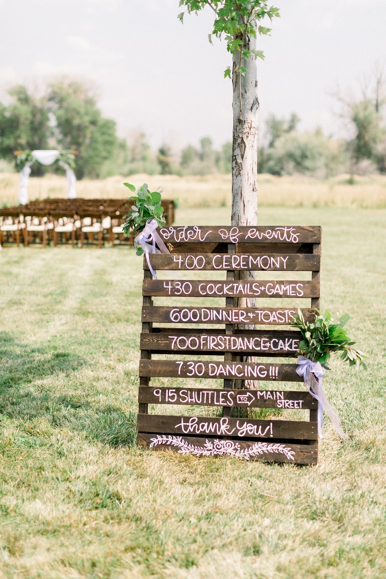 Ceremony space for a beautiful Kamas Utah backyard wedding. Whitney Hunt Photography.
