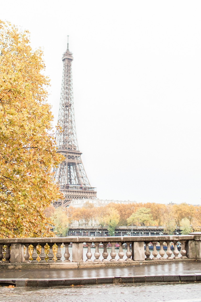 Paris elopement location ideas. Paris wedding photographer. Photo of Eiffel Tower in the fall.