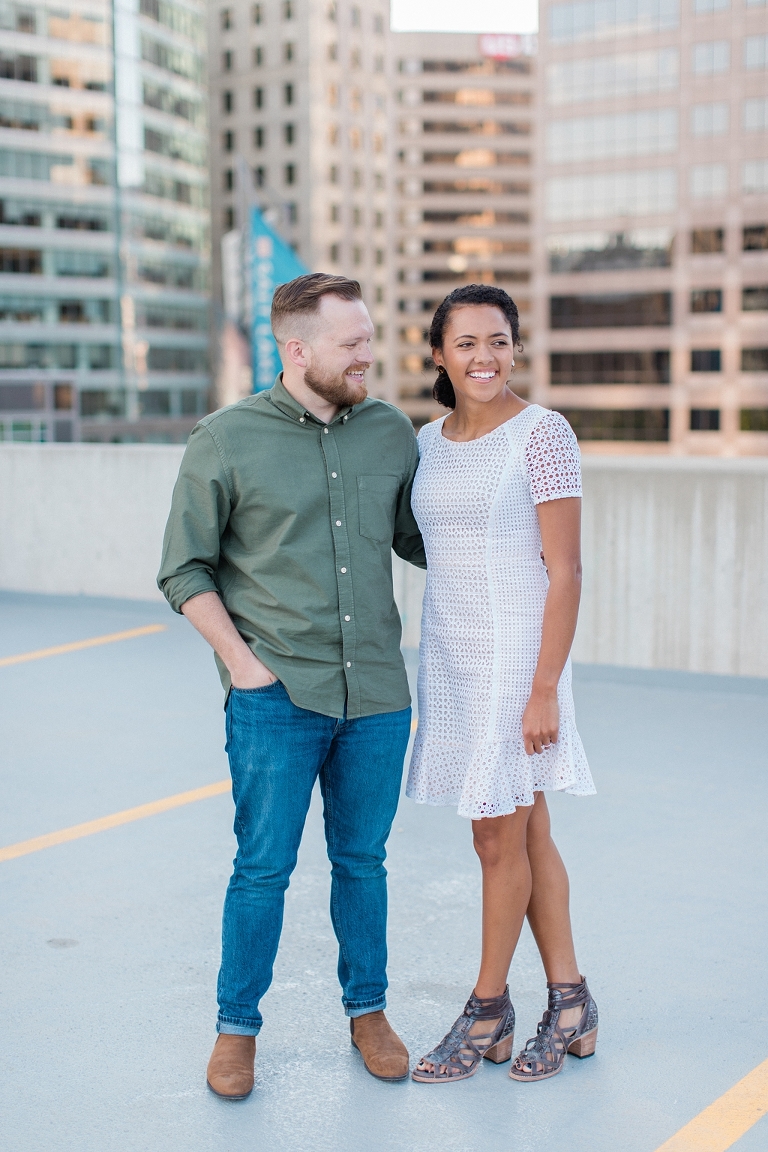 Salt Lake City Utah downtown engagement session. Engagement session in downtown SLC, UT. Rooftop engagement session. Urban engagements. Whitney Hunt Photography | Park City Utah Wedding Photographer