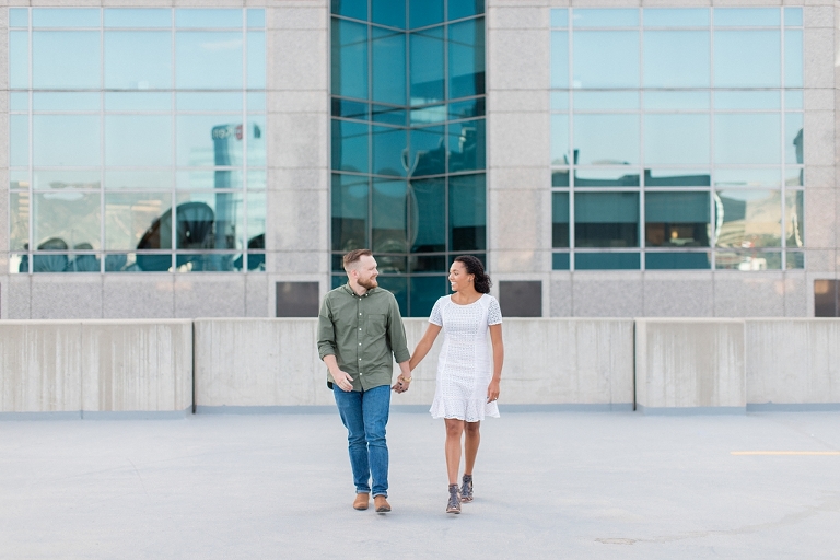 Salt Lake City Utah downtown engagement session. Engagement session in downtown SLC, UT. Rooftop engagement session. Urban engagements. Whitney Hunt Photography | Park City Utah Wedding Photographer