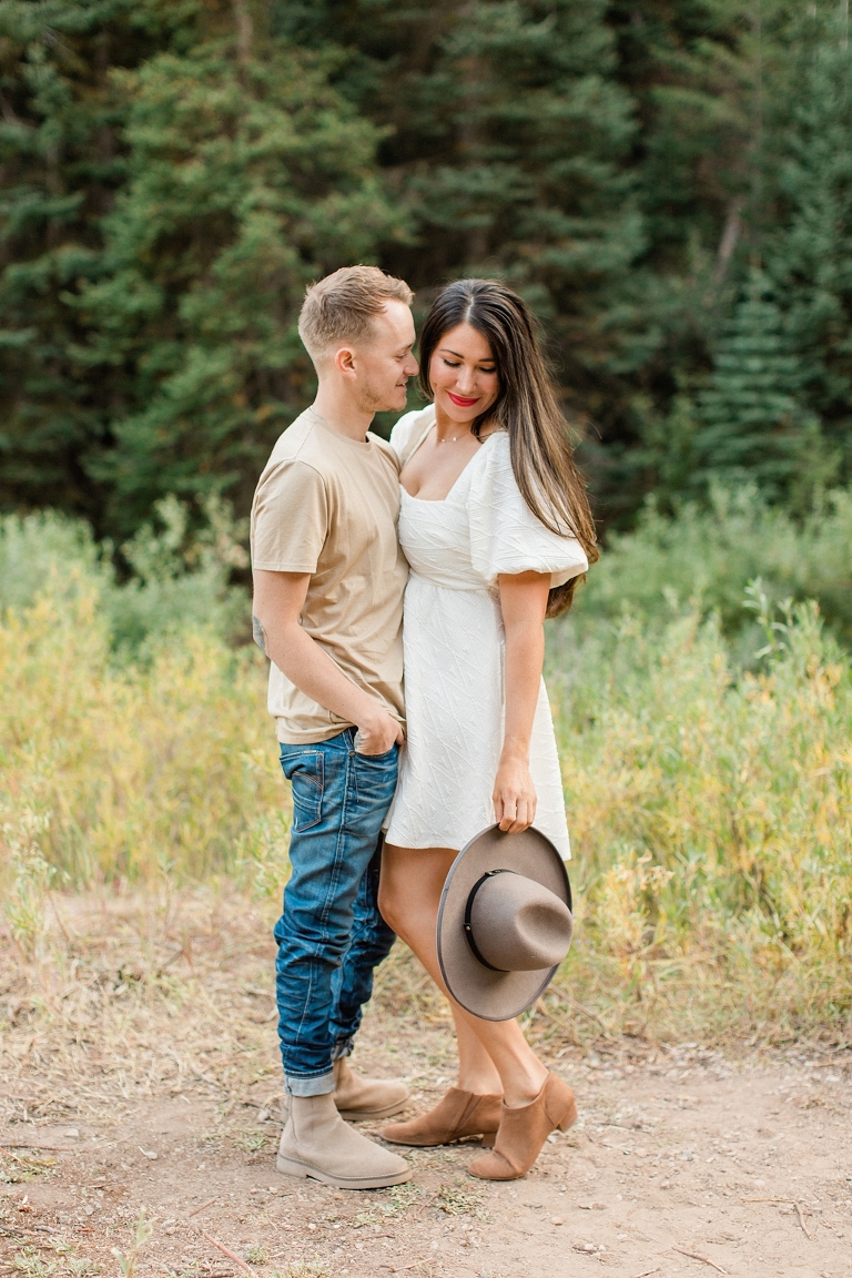 Fall mountain engagement session in Utah, Big Cottonwood Canyon. Big Cottonwood Canyon mountain engagement session. Park City Utah Wedding Photographer | Whitney Hunt Photography