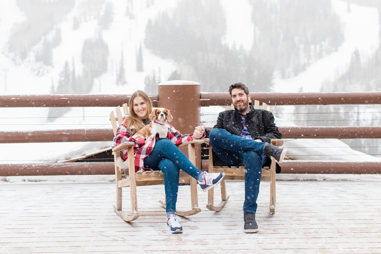 Stein Eriksen engagement session | Deer Valley Utah engagement session | Snowy winter engagement session in Park City Utah | Winter mountain engagement session | Whitney Hunt Photography
