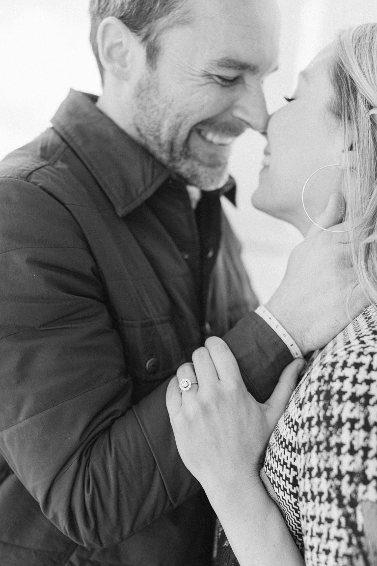 Winter engagement session at the Utah State Capitol | Black and white photos | Engagement session in Utah | Whitney Hunt Photography | Park City Utah Wedding Photographer