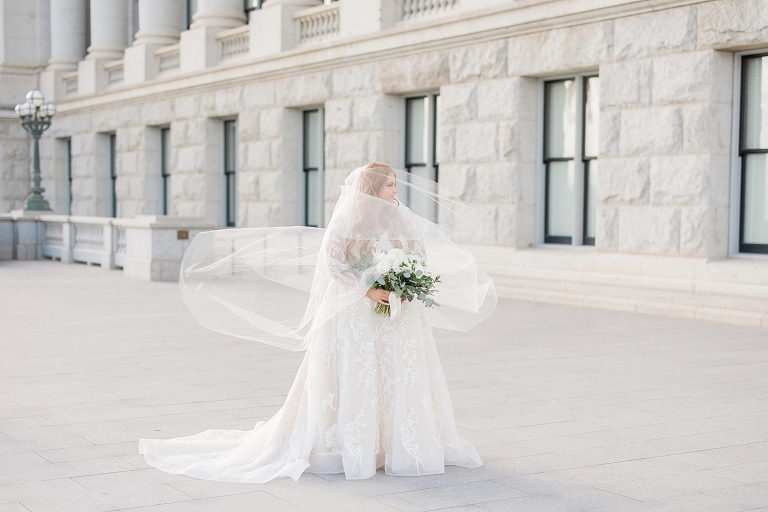 Utah State Capitol Bridal Session | First Look at the Utah State Capitol | Park City Utah Wedding Photographer | Whitney Hunt Photography