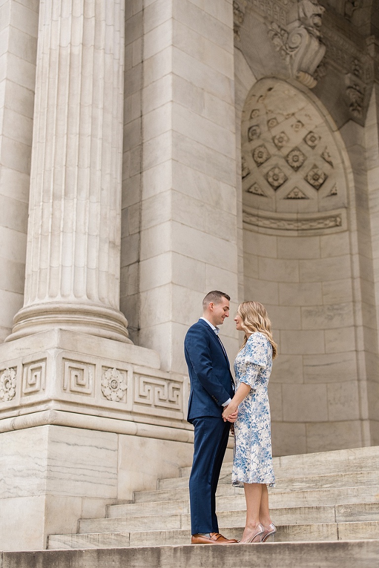 NYC NYPL Engagement Session | New York Public Library engagement photos | NYC Picture locations | Best spots in Manhattan for engagement pictures | Whitney Hunt Photography